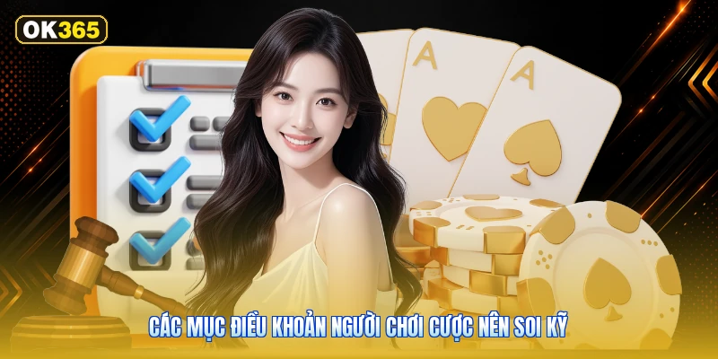 Các mục điều khoản người chơi cược nên soi kỹ